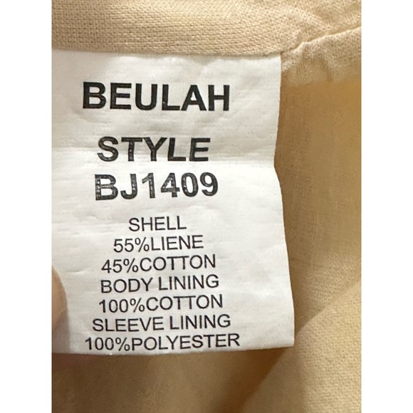 Beulah yellow linen one buttoned line blazer size M - Picture 4 of 10